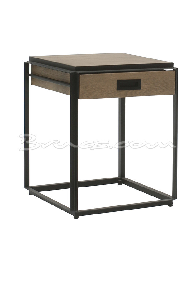 NIGHTSTANDS KEOPS OAK AND IRON BEDSIDE TABLE